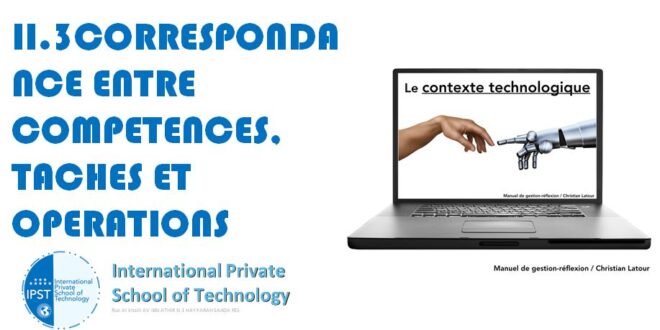 II.3CORRESPONDANCE ENTRE COMPETENCES, TACHES ET OPERATIONS