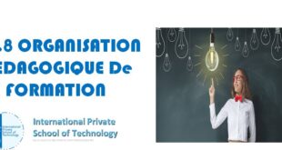 II.8 ORGANISATION PEDAGOGIQUE DE LA FORMATION